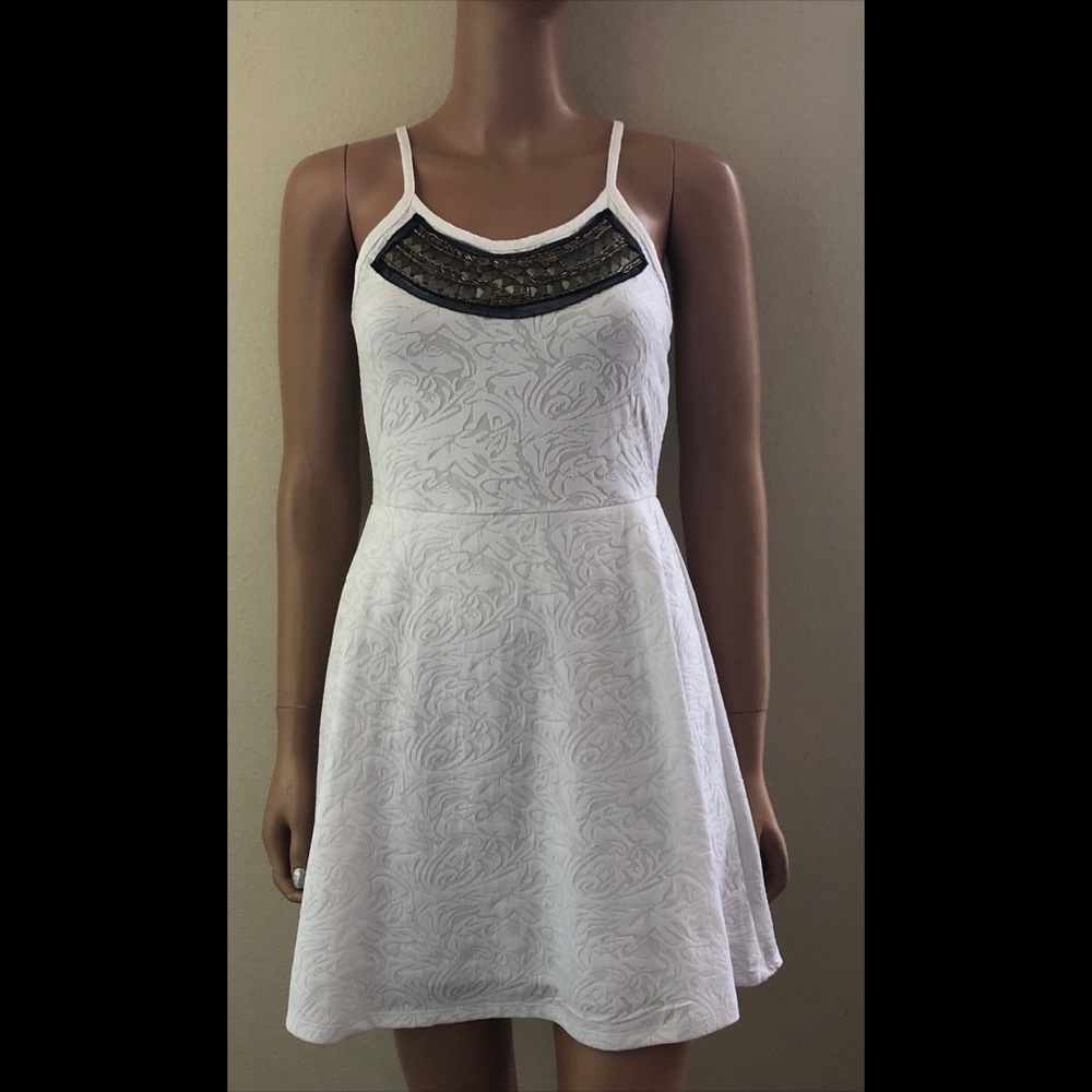 NWOT White Lace Coachella Embellished Boho Dress